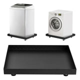 Garvee Heavy-Duty Carbon Steel Washing Machine Pan 24x24x2 in Rust-Free Water Damage Protection with 4 Anti-Vibration Feet Easy Install No-Hole Design - Black