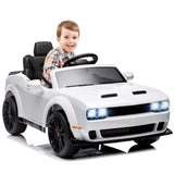 Garvee Ride - P Series: 12V Electric Vehicles Battery Powered with Remote Control, LED Lights, Bluetooth, MP3 for Boys Girls - White - White