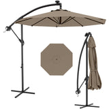 Garvee Cantilever Umbrella with Base, 10FT Shade, Outdoor Offset Design, Tan, Durable UV-Resistant Canopy - Tan
