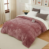 Garvee Queen Size Electric Blanket with Dual Controls, Pink Velvet Heated Blanket, 84" x 90"