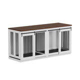 Garvee Large Dog Crate Furniture Heavy Duty Steel Frame with Divider for Large Breeds, Farmhouse Style End Table, Multi-Purpose, Black