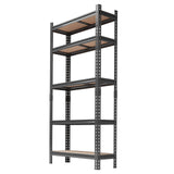 Garvee Storage Shelves 5 Tier Heavy Duty Adjustable Metal Shelving Unit for Garage Basement Warehouse Pantry Closet Kitchen 72in H x 35.5in W x 12in D Black
