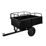 Garvee 750LBS Heavy Duty ATV Trailer Tow Behind Steel Dump Cart, 15 Cu. Ft Garden Utility Trailer, Black - Black