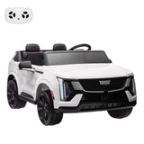 Garvee 24V 2-Seater Kids Ride-On Car with Remote Control, Licensed Cadillac Electric Truck Toy, White, 20-Inch, Spring Suspension - White