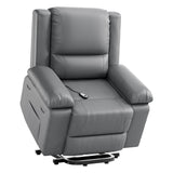 Garvee PU Leather Power Lift Recliner Chair With Massage and Heat, Adjustable Furniture for Back and Legs, 27" Seat Width, Gray - Gray