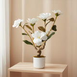 Garvee Artificial Orchid 24 Inch White Pot Indoor Fake Potted Plant Realistic White Flowers Bendable Stems Washable Home Office Decor