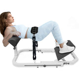 Garvee Hip Thrust Machine Adjustable Glute Builder for Home Gym, White, Adjustable Height, Length & Foot Pedal - White