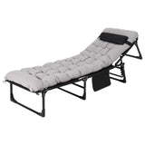 Garvee Camping Cot for Adults Heavy-Duty Portable Cot Bed with Mattress Double Layer Oxford Foldable Padded Sleeping Cots Travel Tent Outdoor Home Guest Office Nap - Grey 170Cm