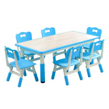 Garvee Kids Adjustable Table & 6 Chair Set, Height Adjustable, Ergonomic Design, Safe Material, Max 300lbs, Home & Classroom Use - Set