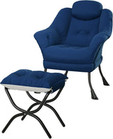 Garvee Comfy Lazy Chair with Ottoman Ergonomic Reading Chair Armrests Small Apartments Bedroom Living Room Velvet