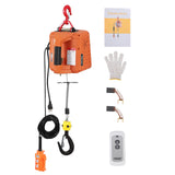 Garvee 3 In 1 Electric Hoist Winch 1100 LBS, 1500W Heavy Duty Electric Winch, 110V Portable Electric Hoist Crane, 25 Ft Lifting Height, Overload Protection, Aluminum Shell, Remote Control - Orange