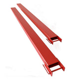 Garvee Pallet Fork Extension with Tire Chain, [4.5" Width 84" Length] [5500 LBS Max] Heavy Duty Steel Pallet Extensions for Forklift Truck- Red - Red