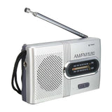 Garvee Superior Reception Portable AM/FM Pocket Radio, Battery Operated, Compact Silver, Ideal for Seniors and Travel