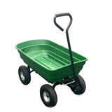 Garvee Versatile Wheelbarrow 272Kg Capacity, 4 Pneumatic Metal Rim Tires, Reinforced Plastic Tray, Steel Frame, Ergonomic Handles, Stable Design for Garden & Construction Use, Large Size, Durable Black