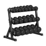 Garvee Dumbbell Sets with Rack, Rubber Hex Dumbbells for Strength Training, 550LB, Black