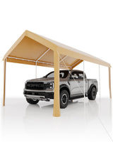 Garvee 10x20 Heavy Duty Carport Galvanized Steel Outdoor Car Canopy Portable Garage SUV Truck Boat Yellow - Yellow