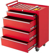 Garvee 4-Drawer Rolling Tool Chest and Tool Box Heavy-Duty Steel Mobile Tool Cabinet with Locking System for Garage Workshop Mechanics, Red - Red