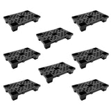 Garvee 8 Pack Plastic Pallets Lightweight Nestable Stackable Interlocking Floor Tiles for Storage 19.7x11.8x3.9 Black - Black