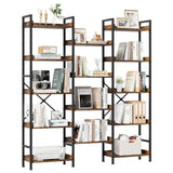 Garvee 5 Tier Display Bookshelves With 14 Open Shelves Rustic Wooden Bookcase For Bedroom Living Room Home Office Rustic Brown
