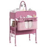Garvee Baby Changing Table with Storage, Portable Foldable Diaper Changing Station, Height Adjustable, Waterproof, Neutral Color for Infant and Newborn Care - Pink