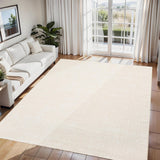 Garvee Washable Rugs 8x10 Rug for Living Room, Modern Solid Rug with Non Slip Backing, Beige - Ivory White