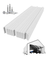 Garvee Roofing Panels 27 Ga. Galvanized Steel Ribbed Panels for Metal Carport 20x25 FT, 20x20 FT, White, Heavy Duty, 60.23'' x 19.68''
