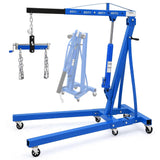 Garvee Engine Hoist With Lever 2 Ton Heavy Duty Folding Cherry Picker Hydraulic Engine Lift Blue - Blue-With Lever