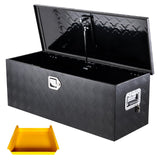 Garvee Truck Bed Tool Box Aluminum with Lock and Keys, 30x15x15 Inch, Weatherproof Storage Chest Organizer, Heavy Duty Steel, Large Capacity, Pickup Trailer RV - Black