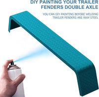 Garvee Trailer Fenders,2 Pack Tandem Axle Trailer Fenders Fit 13"-15" Tires,Heavy Duty Steel Double Axle Trailer Fenders Car Hauler Trailer,Cargo Trailer,Utility Trailer,Landscape Trailer Silver