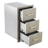 Garvee Stainless Steel Outdoor Kitchen Drawers Durable Weather-Resistant Storage for BBQ Islands 16"x20.5"x28.5" Wood Grain Finish