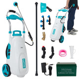 Garvee 5.3 Gallons Battery Powered Sprayer with Wheeled Cart, 12V 8Ah Electric Sprayer, 90PSI Adjustable Pressure, 6 Nozzles & 2 Wands for Lawn and Garden, Black