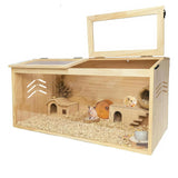 Garvee Wooden Hamster Cage Large Small Animal Habitat with Acrylic Window Openable Top 40"Lx20"Wx20"H Natural Wood - Wood Color