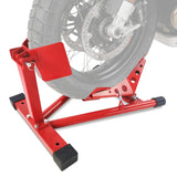 Garvee Professional Grade Universal Wheel Chock Motorcycle Stand Heavy-Duty 1500Lb for Trailers Garage Dirt Bikes - Red / Fit Wheel 12''-21''