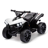 Garvee Ride - P Series: 6V Quad ATV for Kids Toddler 3+ years, Max 55lb Capacity, With LED, Music, Foot Pedal, Wear-Resistant Wheels, 1.9 MPH - White