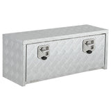 Garvee 24 in Heavy Duty Aluminum Tool Underbody Box, Waterproof Truck Storage Organizer Chest for Pick Up Truck Bed, 36" X 14" X 16", Silver - Sliver
