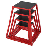 Garvee Strength Training Jump Box Kit Adjustable Plyo Stool for Home Gym Workouts Multiple Heights Rust-Resistant Black