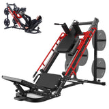 Garvee Leg Press Hack Squat Machine 2 in 1 for Home Gym with Linear Bearing Red - Black/Red