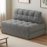 Garvee Folding Sofa Bed Corduroy Full Dark Grey - Foldable Couch with Pillow for Compact Living - Dark Grey