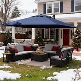 Garvee Large Cantilever Patio Umbrella 10x10 ft Heavy Duty Aluminum Outdoor Umbrella Navy Blue for Backyard Deck Pool - Navy Blue