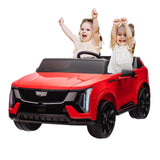 Garvee 24V 2 Seater Kids Ride On Car Electric 4 Wheel Truck For Toddlers Licensed Cadillac Battery Powered Ride On Toy With 2.4g Remote Control Spring Suspension Music LED Lights - Red