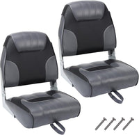 Garvee 2 Pack Fold-Down Boat Seats + Thickened Sponge Padding + Weather-Resistant PVC + Aluminum Hinges + Easy Installation + Sightseeing & Fishing