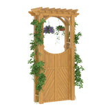 Garvee Wood Garden Arbor Trellis with Gate, Outdoor Wooden Trellis Arch for Climbing Plants, Yard Garden Decor, 47''x19.6''x80'', Natural Fir Wood - Natural Wood