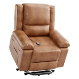 Garvee Power Lift Recliner Chair PU Leather with Massage for Elderly Ergonomic Lounge Chair Classic Single Sofa with Side Pockets Home Theater Seat-27" Seat Width,Black