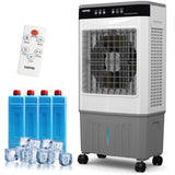 Garvee 3000 CFM Portable Cooler Fan with Remote Timer 5.3 Gal Water Tank 3 Speeds 120° Oscillation Blows Cold Air for Home Office Workshop Garage