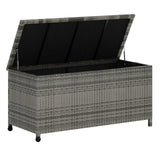 Garvee 125 Gallon Large Deck Box Waterproof PE Rattan Outdoor Storage Box with Handles and Wheels for Garden Balcony Porch Pool Yard, 52"L x 22"W x 25"H, Grey - Grey