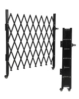 Garvee Single Foldable Security Gate 50" H x 75" W Aluminum Expandable Fence Portable Safety Barrier with Casters for Driveway and Industrial Use