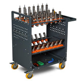 Garvee High Standard Tool Holder CNC Milling Machine Center Collet Chuck Pull Stud Handle Shank Storage Rack Cnc Tool Cart, Efficient Mobile Storage, Durable ABS, Dual Brake System, Grey
