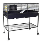 Garvee 35.3"h Hamster Cage Kit with Removable Storage Shelf, 3Pcs Accessories, Black for Guinea Pig, Chinchilla, Squirrel, Gerbil, Hedgehog