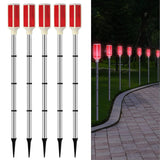 Garvee Solar Driveway Markers 5Pcs Solar-Powered Reflective Lane Lights for Driveway Landscape Garden 30 Inch Red