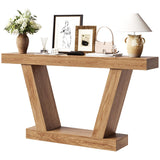 Garvee 63'' Console Table, 2-Tier Farmhouse Narrow Table, Extra-Long Accent Entryway Table for Hallway, Foyer, Living Room, Natural
